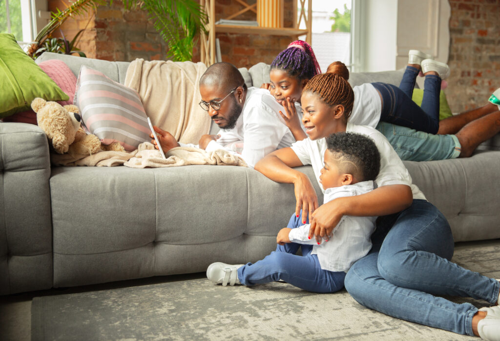 Happy Family enjoying warmth after Powerflush Service